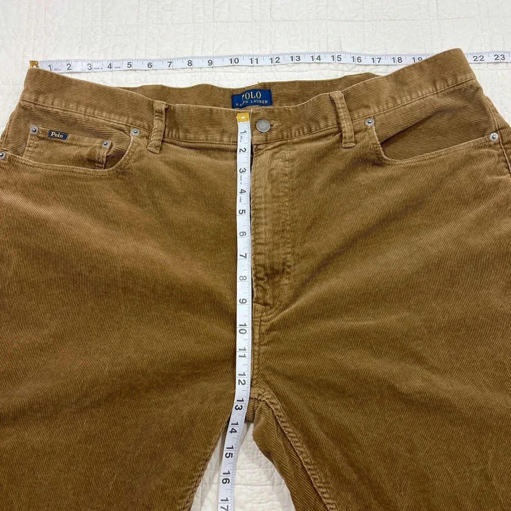 Polo Ralph Lauren Mens Brown Corduroy Stretch Classic Fit Pants 44x30 Tan Brown